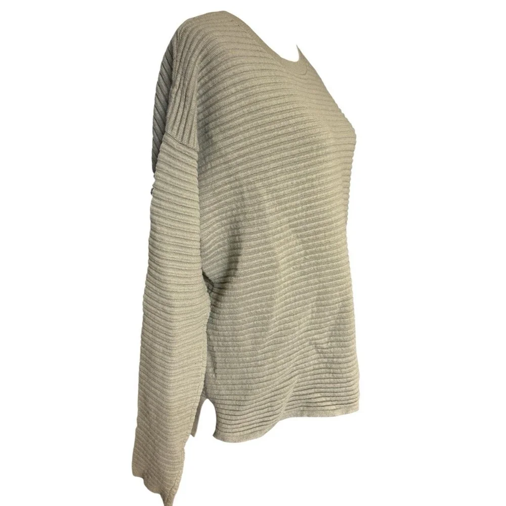 Witchery Womens M Knit Wool Cashmere Blend Gray Drop Shoulder Zipper Sweater - Picture 4 of 8